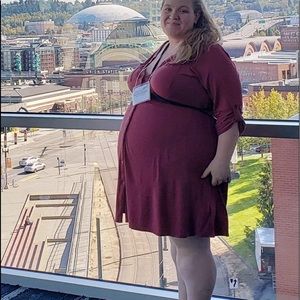 Pink button up dress